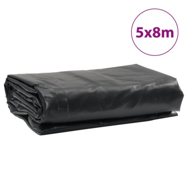 vidaXL Μουσαμάς Μαύρο 5 x 8 μ. 650 γρ./μ²