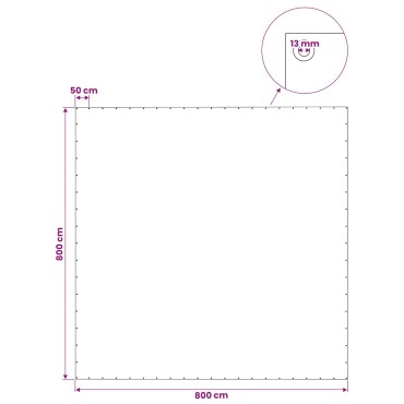 vidaXL Μουσαμάς με Ύφανση Leno Λευκός 8 x 8 μ. 140 γρ./μ²