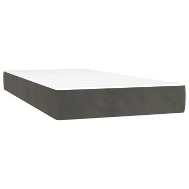 vidaXL Στρώμα με Pocket Springs Σκούρο Γκρι 120x190x20cm Βελούδινο 1 τεμ. - Μονό
