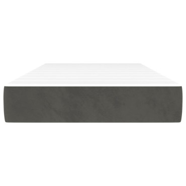 vidaXL Στρώμα με Pocket Springs Σκούρο Γκρι 120x190x20cm Βελούδινο 1 τεμ. - Μονό