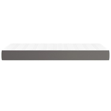 vidaXL Στρώμα με Pocket Springs Μεσαίας Σκληρότητας Γκρι 120x190x20cm Συνθετικό Δέρμα 1 τεμ. - Μονό