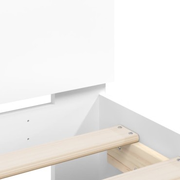 vidaXL Πλαίσιο Κρεβατιού με Κεφαλάρι/LED Λευκό 120x190cm 1 τεμ. - Μονό