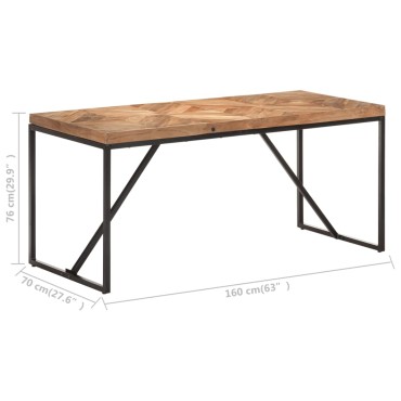 vidaXL Τραπεζαρία 160x70x76cm από Μασίφ Ξύλο Ακακίας/Ξύλο Μάνγκο 1 τεμ.