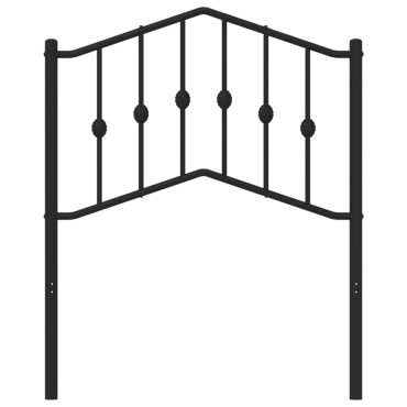 vidaXL Κεφαλάρι Μαύρο Μεταλλικό 80x4x98cm 1 τεμ.