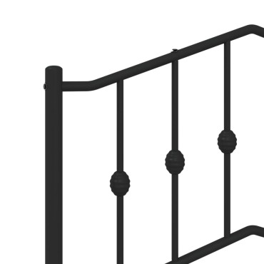 vidaXL Κεφαλάρι Μαύρο Μεταλλικό 80x4x98cm 1 τεμ.