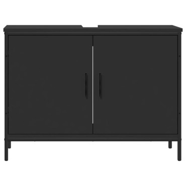 vidaXL Ντουλάπι Νιπτήρα Μπάνιου Μαύρο 80x30x60cm Επεξεργασμένο Ξύλο 1 τεμ.