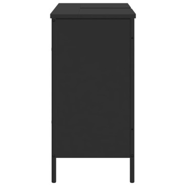 vidaXL Ντουλάπι Νιπτήρα Μπάνιου Μαύρο 80x30x60cm Επεξεργασμένο Ξύλο 1 τεμ.