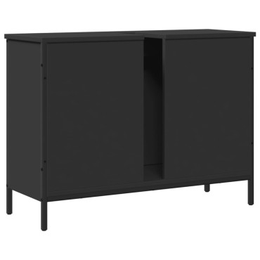 vidaXL Ντουλάπι Νιπτήρα Μπάνιου Μαύρο 80x30x60cm Επεξεργασμένο Ξύλο 1 τεμ.
