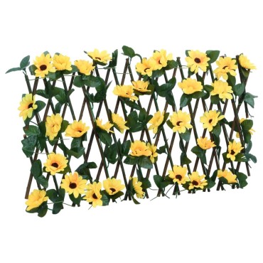 vidaXL Καφασωτό Επεκτεινόμενο 5 Τεμ. Κίτρινο 180x20cm Τεχνητός Κισσός