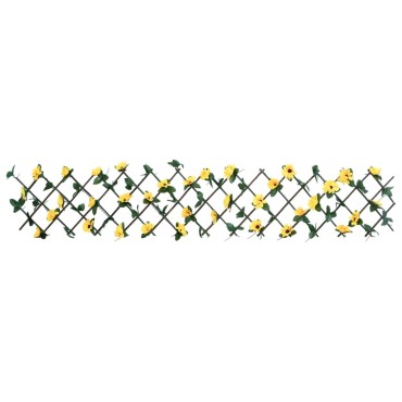 vidaXL Καφασωτό Επεκτεινόμενο 5 Τεμ. Κίτρινο 180x20cm Τεχνητός Κισσός
