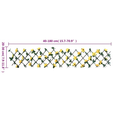 vidaXL Καφασωτό Επεκτεινόμενο 5 Τεμ. Κίτρινο 180x20cm Τεχνητός Κισσός