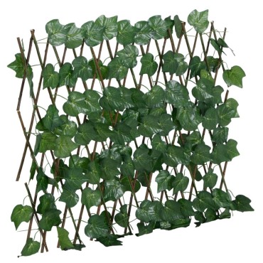 vidaXL Καφασωτό Επεκτ. Πράσινο 5Τεμ 190x60cm Τεχνητά Αμπελόφυλλα