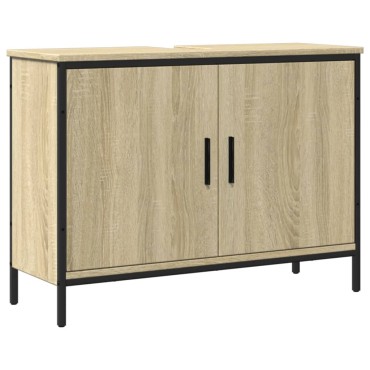 vidaXL Ντουλάπι Νιπτήρα Μπάνιου Sonoma Δρυς 80x30x60cm Επεξ. Ξύλο 1 τεμ.