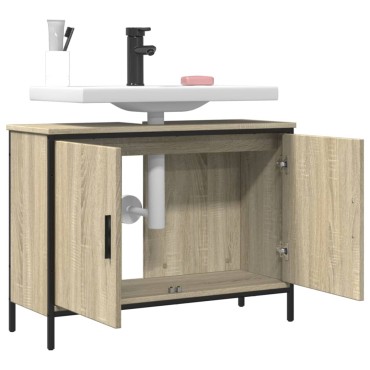 vidaXL Ντουλάπι Νιπτήρα Μπάνιου Sonoma Δρυς 80x30x60cm Επεξ. Ξύλο 1 τεμ.