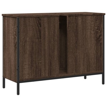 vidaXL Ντουλάπι Νιπτήρα Μπάνιου Καφέ Δρυς 80x30x60cm Επεξ. Ξύλο 1 τεμ.