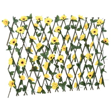 vidaXL Καφασωτό Επεκτεινόμενο 5 Τεμ. Κίτρινο 180x60cm Τεχνητός Κισσός