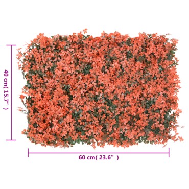  vidaXL Φράχτης 6 τεμ. Αν. Κόκκινο 40x60 εκ. Τεχνητά Φύλλα Σφενδάμου