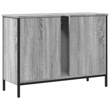 vidaXL Ντουλάπι Νιπτήρα Μπάνιου Γκρι Sonoma 80x30x60cm Επεξ. Ξύλο 1 τεμ.