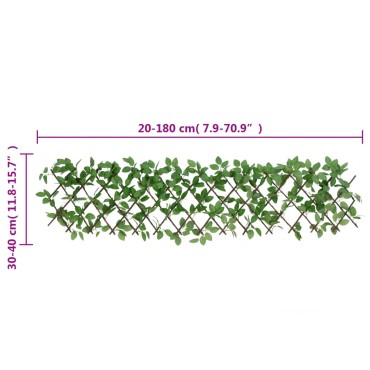 vidaXL Καφασωτό Επεκτεινόμενο 5 Τεμ. Πράσινο 180x30cm Τεχνητός Κισσός