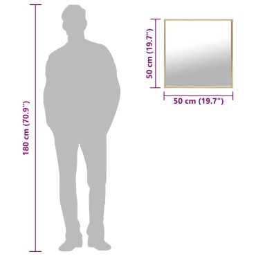 vidaXL Καθρέφτης Χρυσός 50 x 50 εκ.