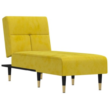 vidaXL Ανάκλιντρο Κίτρινο Βελούδινο 55x140x70cm 1 τεμ.