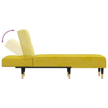 vidaXL Ανάκλιντρο Κίτρινο Βελούδινο 55x140x70cm 1 τεμ.