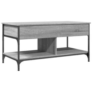 vidaXL Τραπεζάκι Σαλονιού Γκρι Sonoma 100x50x50cm Επεξ. Ξύλο/Μέταλλο 1 τεμ.