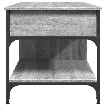 vidaXL Τραπεζάκι Σαλονιού Γκρι Sonoma 100x50x50cm Επεξ. Ξύλο/Μέταλλο 1 τεμ.