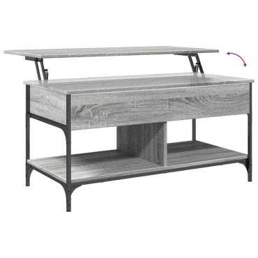 vidaXL Τραπεζάκι Σαλονιού Γκρι Sonoma 100x50x50cm Επεξ. Ξύλο/Μέταλλο 1 τεμ.