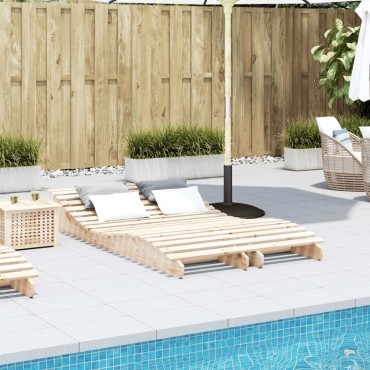 vidaXL Ξαπλώστρες 2 τεμ. 205x60x31,5cm από Μασίφ Ξύλο Πεύκου