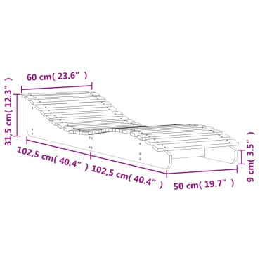 vidaXL Ξαπλώστρες 2 τεμ. 205x60x31,5cm από Μασίφ Ξύλο Πεύκου