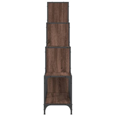 vidaXL Βιβλιοθήκη Καφέ Δρυς 122x30x132cm Επεξεργ. Ξύλο & Μέταλλο 1 τεμ.