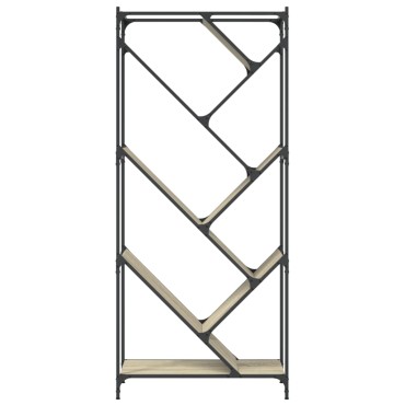 vidaXL Βιβλιοθήκη Sonoma Δρυς 79x30x180cm Επεξεργ. Ξύλο & Μέταλλο 1 τεμ.