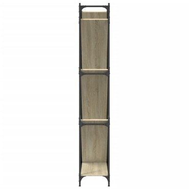 vidaXL Βιβλιοθήκη Sonoma Δρυς 79x30x180cm Επεξεργ. Ξύλο & Μέταλλο 1 τεμ.