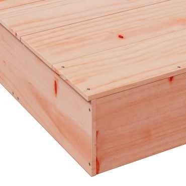 vidaXL Αμμοδόχος με Κάλυμμα 111x111x19,5 εκ. Μασίφ Ξύλο Ψευδοτσούγκας