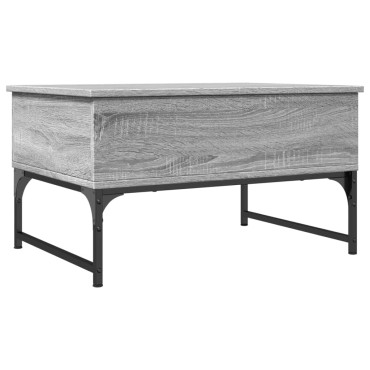 vidaXL Τραπεζάκι Σαλονιού Γκρι Sonoma 70x50x40cm Επεξ. Ξύλο/Μέταλλο 1 τεμ.
