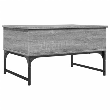vidaXL Τραπεζάκι Σαλονιού Γκρι Sonoma 70x50x40cm Επεξ. Ξύλο/Μέταλλο 1 τεμ.