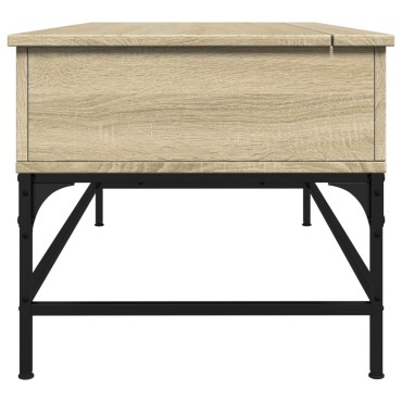 vidaXL Τραπεζάκι Σαλονιού Sonoma Δρυς 100x50x45cm Επεξ. Ξύλο + Μέταλλο 1 τεμ.