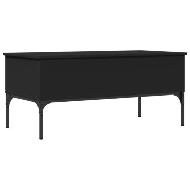 vidaXL Τραπεζάκι Σαλονιού Μαύρο 100x50x45cm Επεξ. Ξύλο & Μέταλλο 1 τεμ.