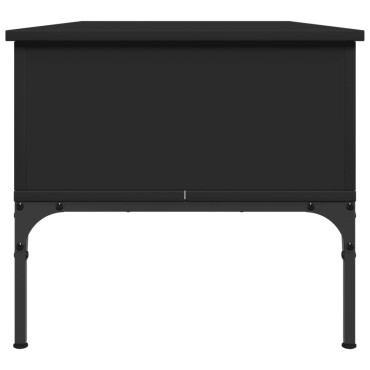 vidaXL Τραπεζάκι Σαλονιού Μαύρο 100x50x45cm Επεξ. Ξύλο & Μέταλλο 1 τεμ.