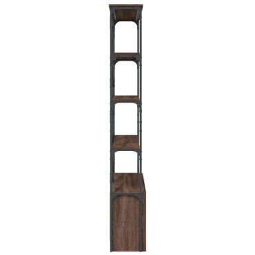 vidaXL Βιβλιοθήκη Καφέ Δρυς 100x26x180cm Επεξεργ. Ξύλο & Μέταλλο 1 τεμ.