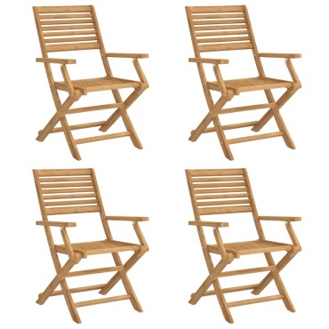 vidaXL Καρέκλες Κήπου Πτυσσόμενες 4 τεμ. 54,5x61,5x86,5cm Μασίφ Ακακία