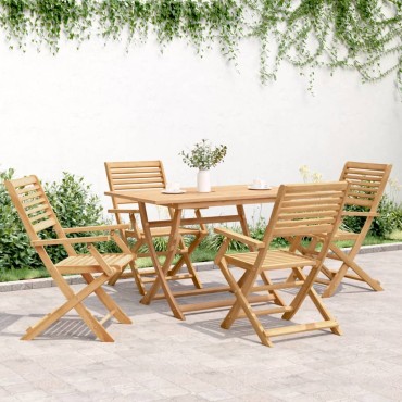 vidaXL Καρέκλες Κήπου Πτυσσόμενες 4 τεμ. 54,5x61,5x86,5cm Μασίφ Ακακία