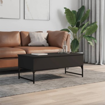 vidaXL Τραπεζάκι Σαλονιού Μαύρο 100x50x40cm Επ. Ξύλο & Μέταλλο 1 τεμ.