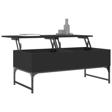 vidaXL Τραπεζάκι Σαλονιού Μαύρο 100x50x40cm Επ. Ξύλο & Μέταλλο 1 τεμ.