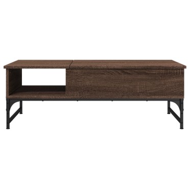 vidaXL Τραπεζάκι Σαλονιού Καφέ Δρυς 100x50x35cm Επεξ. Ξύλο/Μέταλλο 1 τεμ.