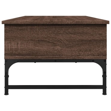 vidaXL Τραπεζάκι Σαλονιού Καφέ Δρυς 100x50x35cm Επεξ. Ξύλο/Μέταλλο 1 τεμ.