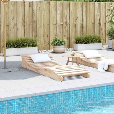 vidaXL Ξαπλώστρα 205x80x31,5cm από Μασίφ Ξύλο Πεύκου 1 τεμ.