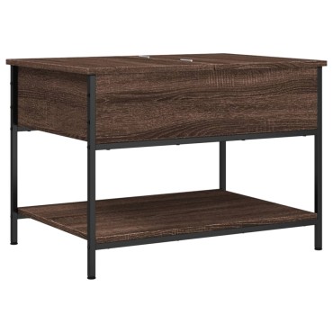 vidaXL Τραπεζάκι Σαλονιού Καφέ Δρυς 70x50x50cm Επεξ. Ξύλο/Μέταλλο 1 τεμ.