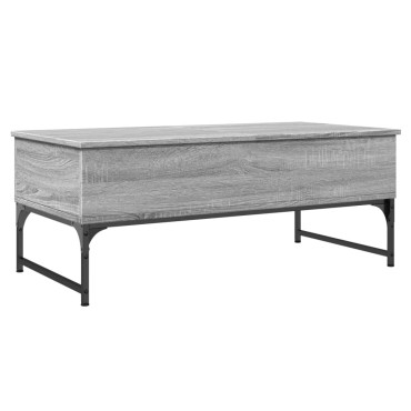 vidaXL Τραπεζάκι Σαλονιού Γκρι Sonoma 100x50x40cm Επ. Ξύλο & Μέταλλο 1 τεμ.